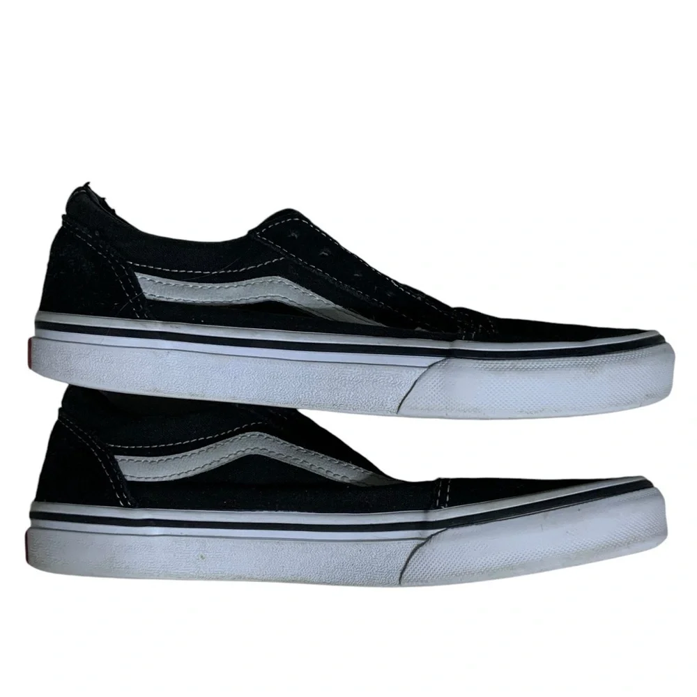VANS Old Skool Suede Low Skate Sneakers Lace Up Off The Wall Black/White Sz 5